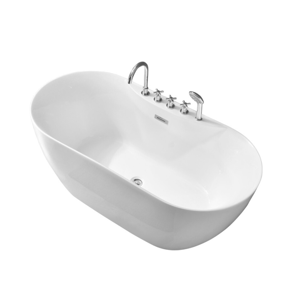 Ванна пристенная Grossman Classic GR-12501-1 (160х75х58),со смесителем на борту ,1 место 