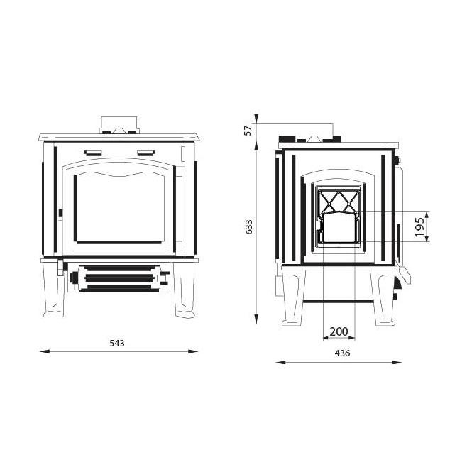 Печь камин Ferguss HERMES cook, side door 