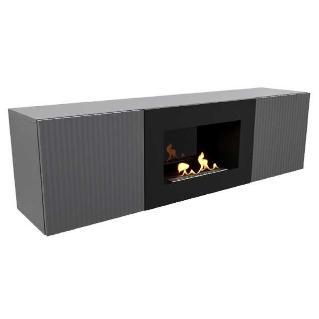 Тумба с биокамином Firelight BFP/P-1400L графит 