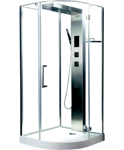 Душевая кабина Timo Armo Premium H-506, 90 x 90 см, c крышей, средний поддон, с гидромассажем, стекла прозрачное, профиль хром 