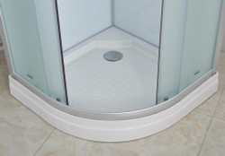 Душевая кабина Imwei XDM-09FH, 90 x 90 см, средний поддон, с крышей, стекла матовые, профиль брашированный, анодированный, алюминиевый 