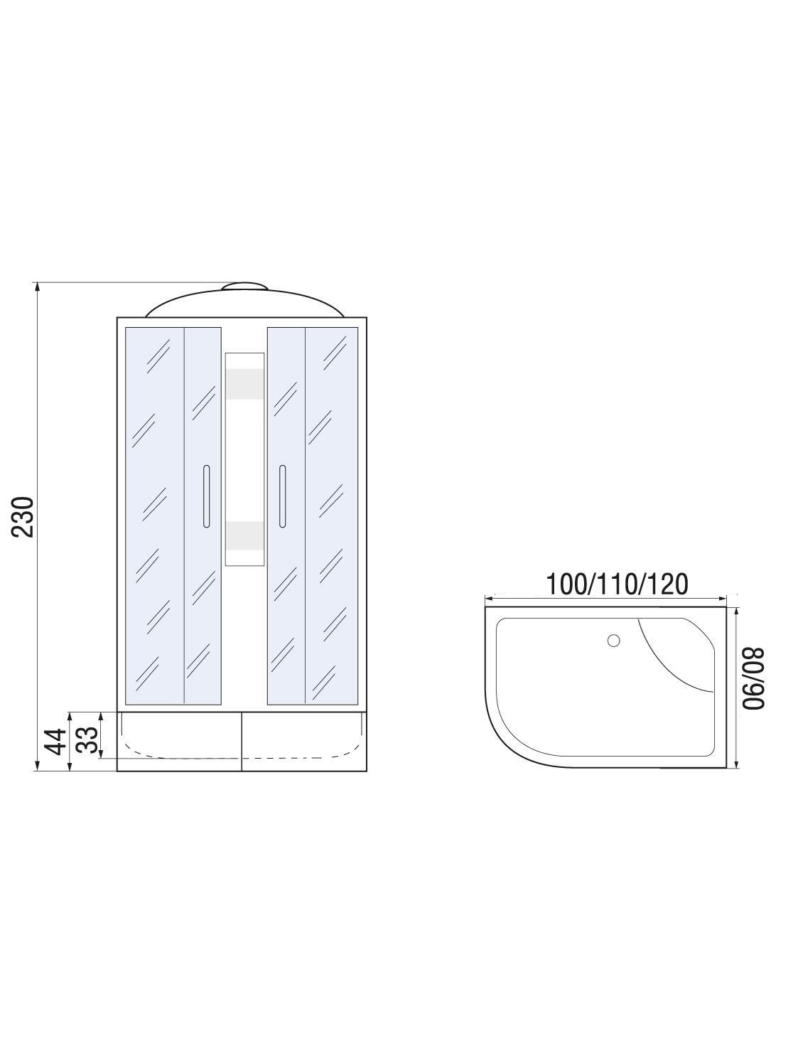 DUNAY XL 120/90/44  MT R Душевая кабина с поддоном 
