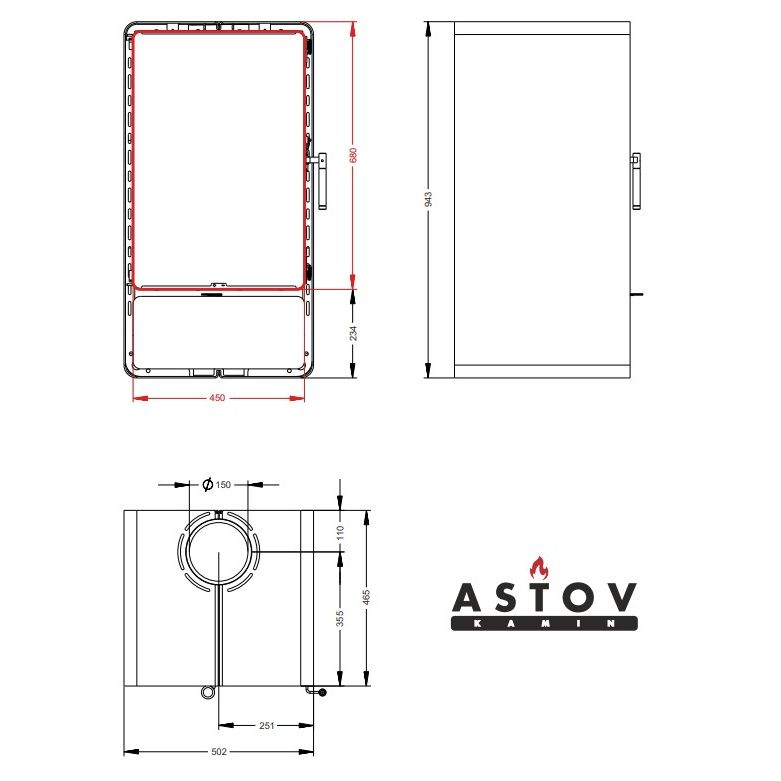 Печь камин Астов КУБ ПК 4568 