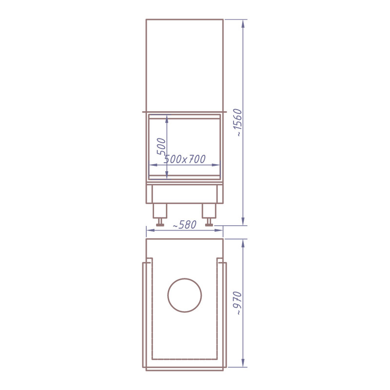 Каминная топка STAV 3VLF 700G 