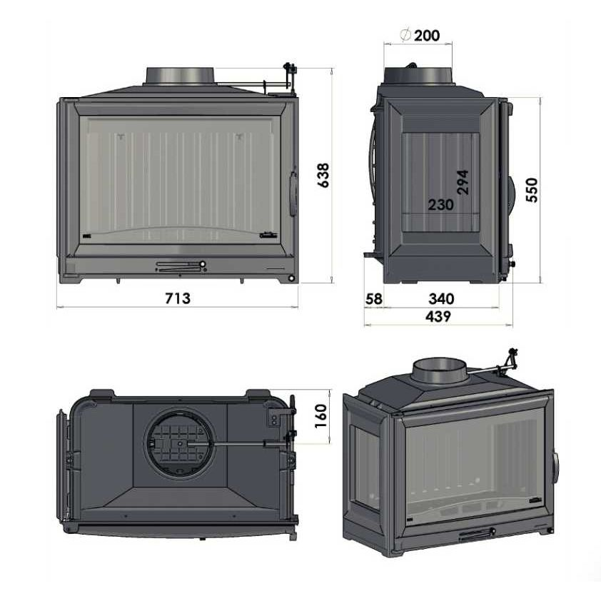Каминная топка CHAZELLES SOLO D70GV 
