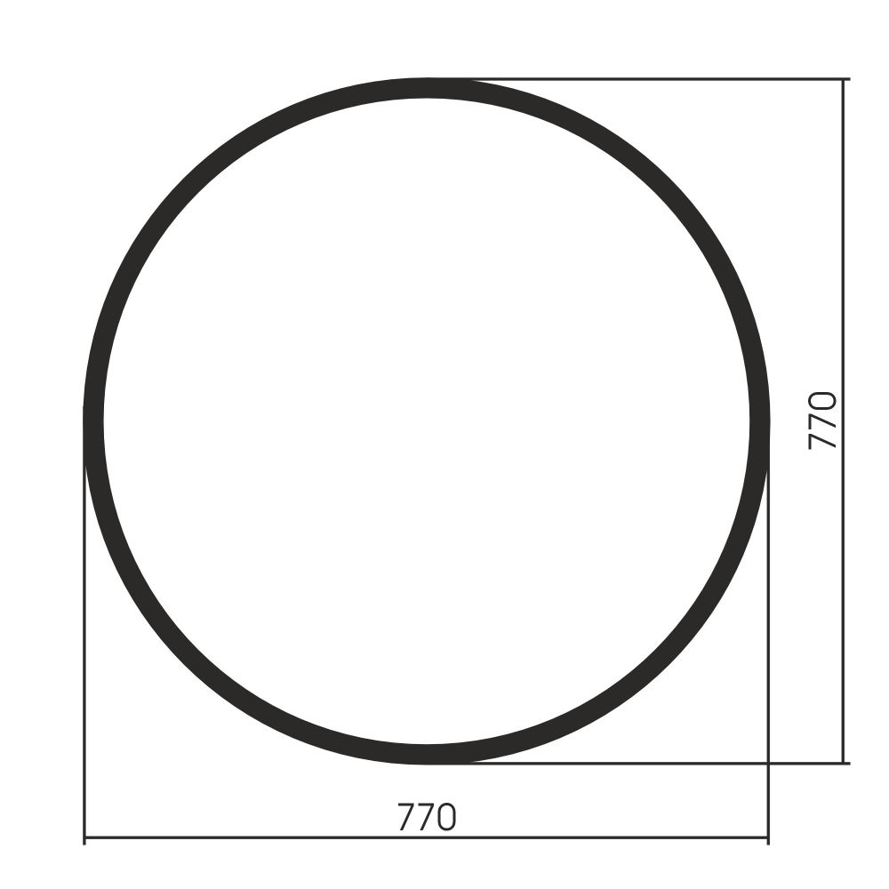 Зеркало Abber Mond AG6201B, 77 см, цвет черный 