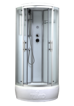 Душевая кабина Timo Standart T-6680SF, 80 x 80 см, c крышей, средний поддон, стекла матовые, профиль хром 