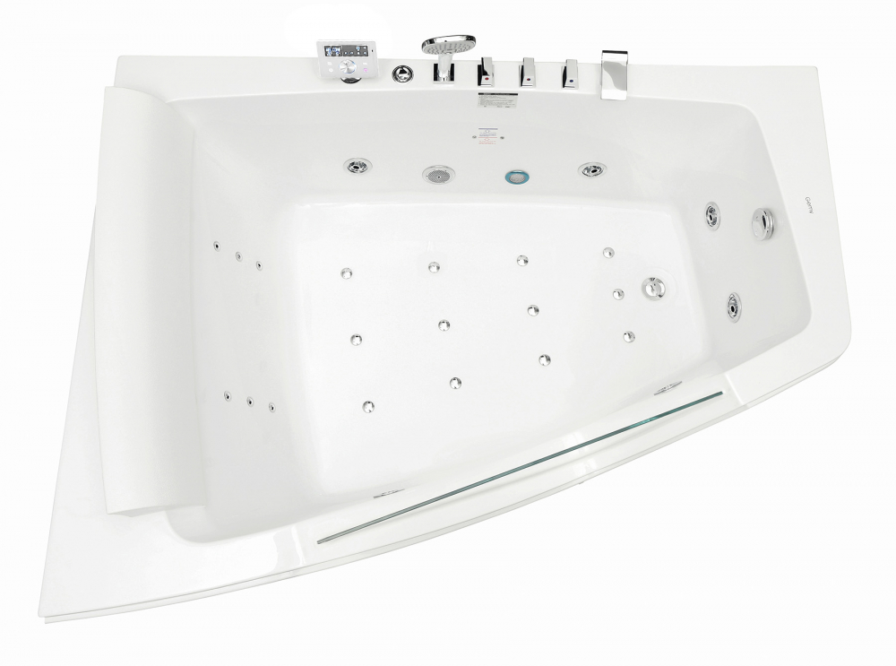 Ванна гидромассажная акриловая Gemy, 170 х 130 см, смеситель, радио, Bluetooth, белая, G9056 K L/R 