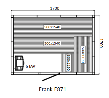 Финская сауна Frank F871 170х170x210 см кедр, 871178 