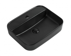 Раковина Timo Inari TK-505MB, 50.5 см, фаянс, цвет черный 