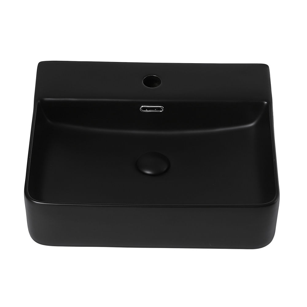 Раковина Abber Rechteck AC2203MB, накладная, 50 х 42 х 13 см, черная матовая 