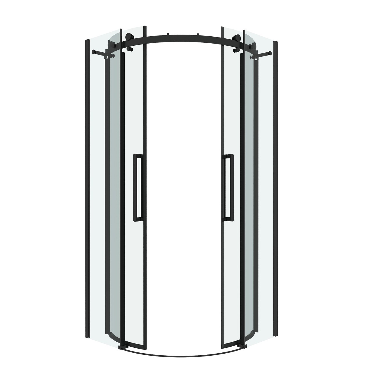 Душевое ограждение Grossman Classic 301.K33.04.1010.21.00 (100х100х195) четверть круга,раздвижная,черный матовый,стекло прозрачное, 1 место 
