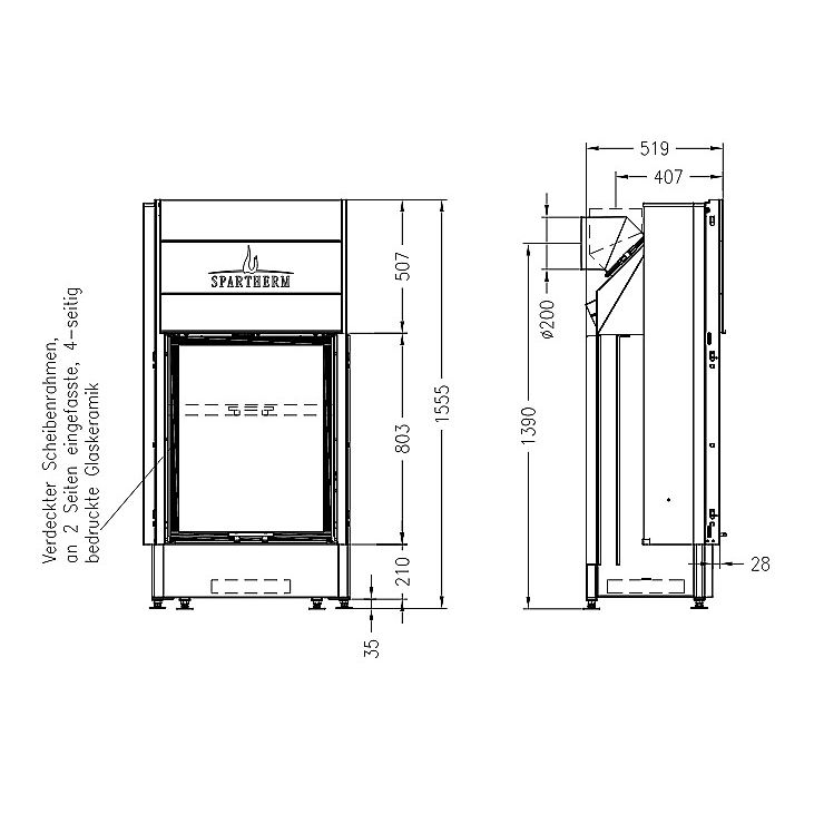 Каминная топка SPARTHERM Linear 4S Arte Bh 