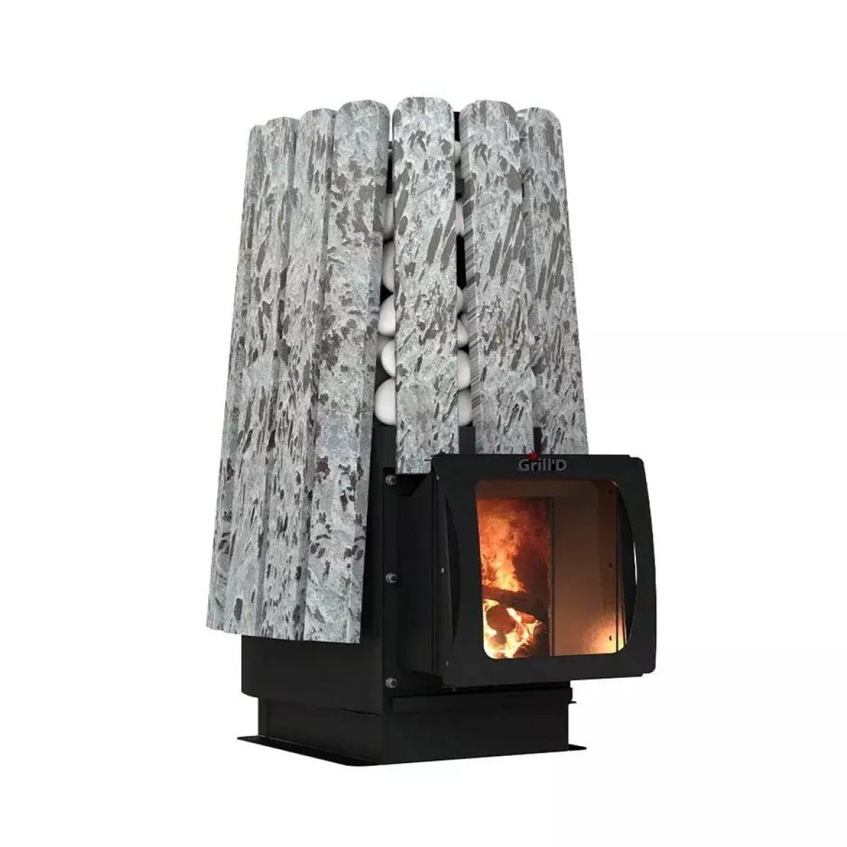 Дровяная печь для бани Grill’D Cometa Vega 450 Short Max Stone (Серпентинит) 