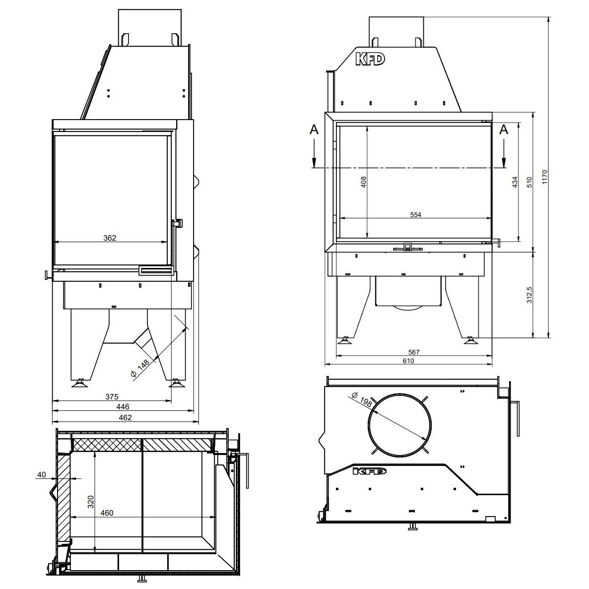 Каминная топка KFD ECO iLine 5161 L 