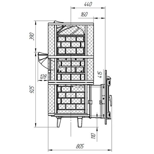 Печь банная Прометалл Атмосфера XXL сетка нержавеющая 