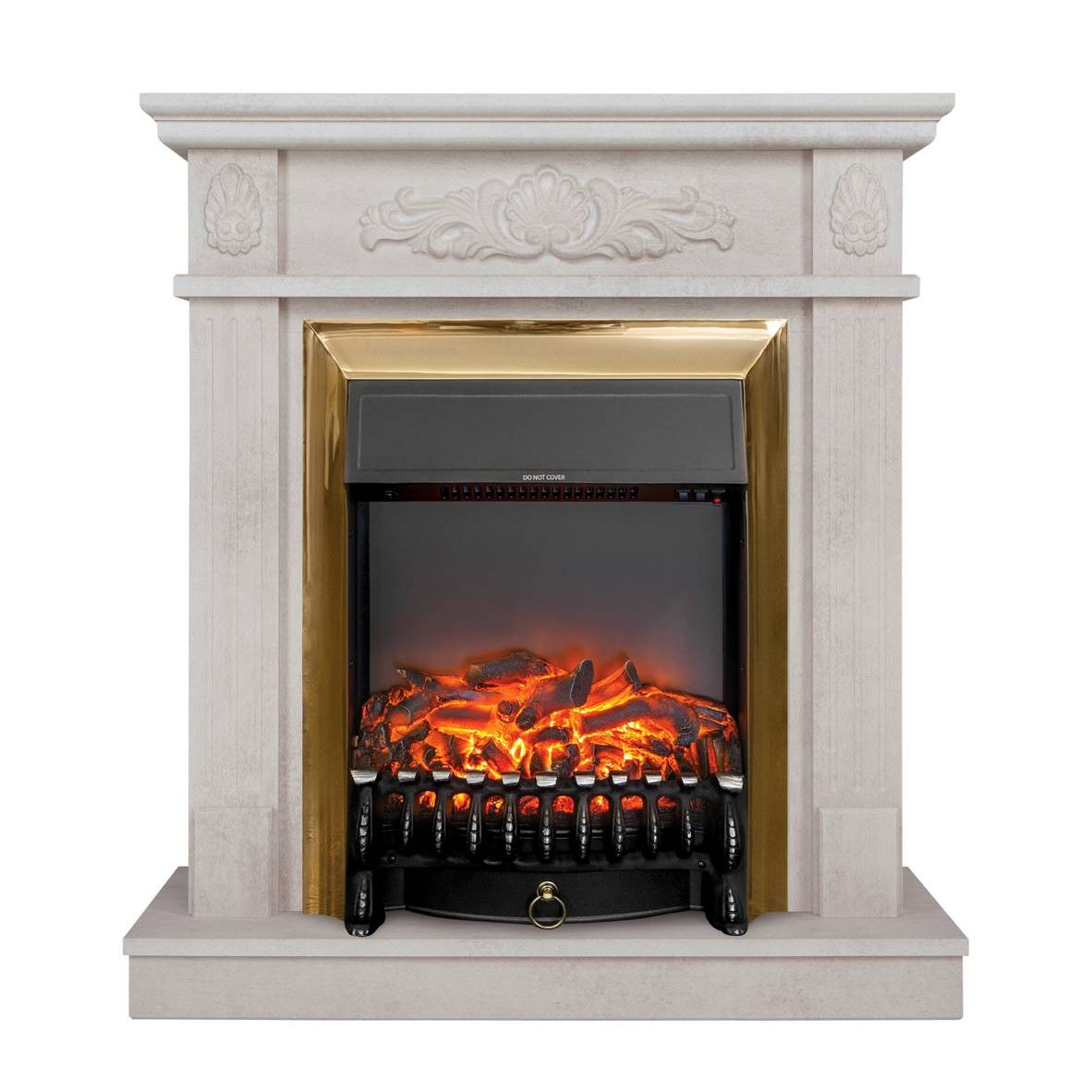 Камин RealFlame Adelaida WT с очагом Fobos Lux Brass 