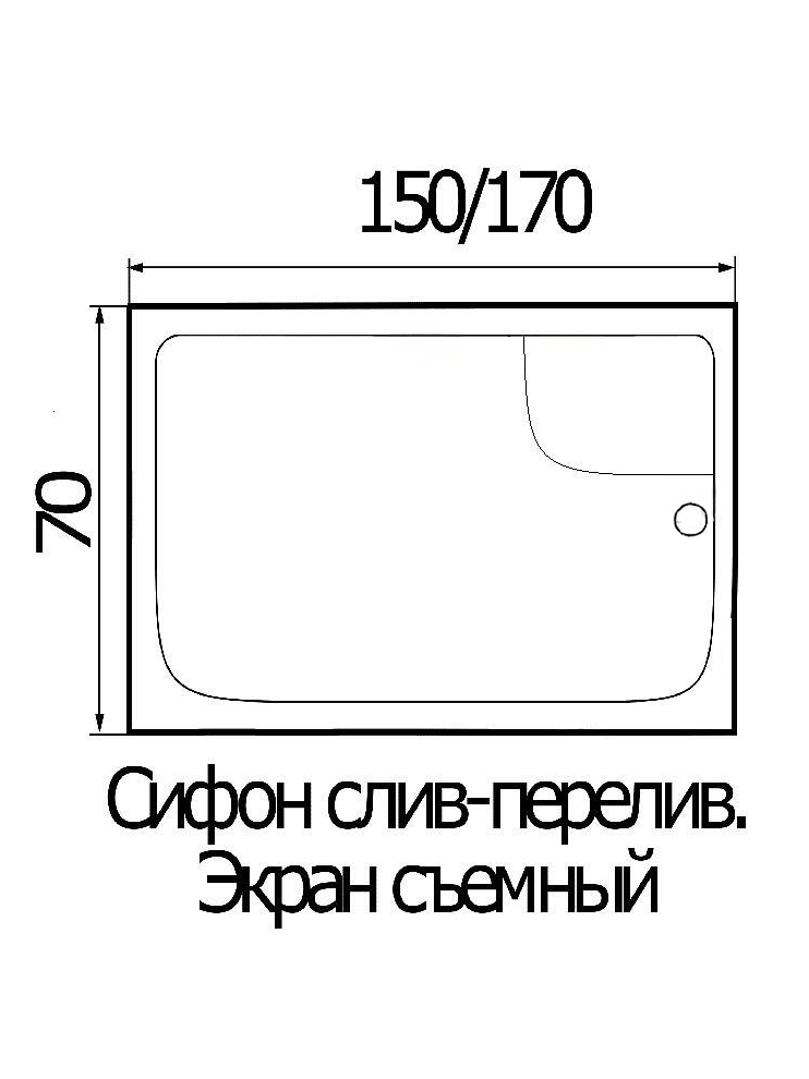 WEMOR 170/70/55 S 1700*700*550 мм Ванна акриловая прямоугольная 
