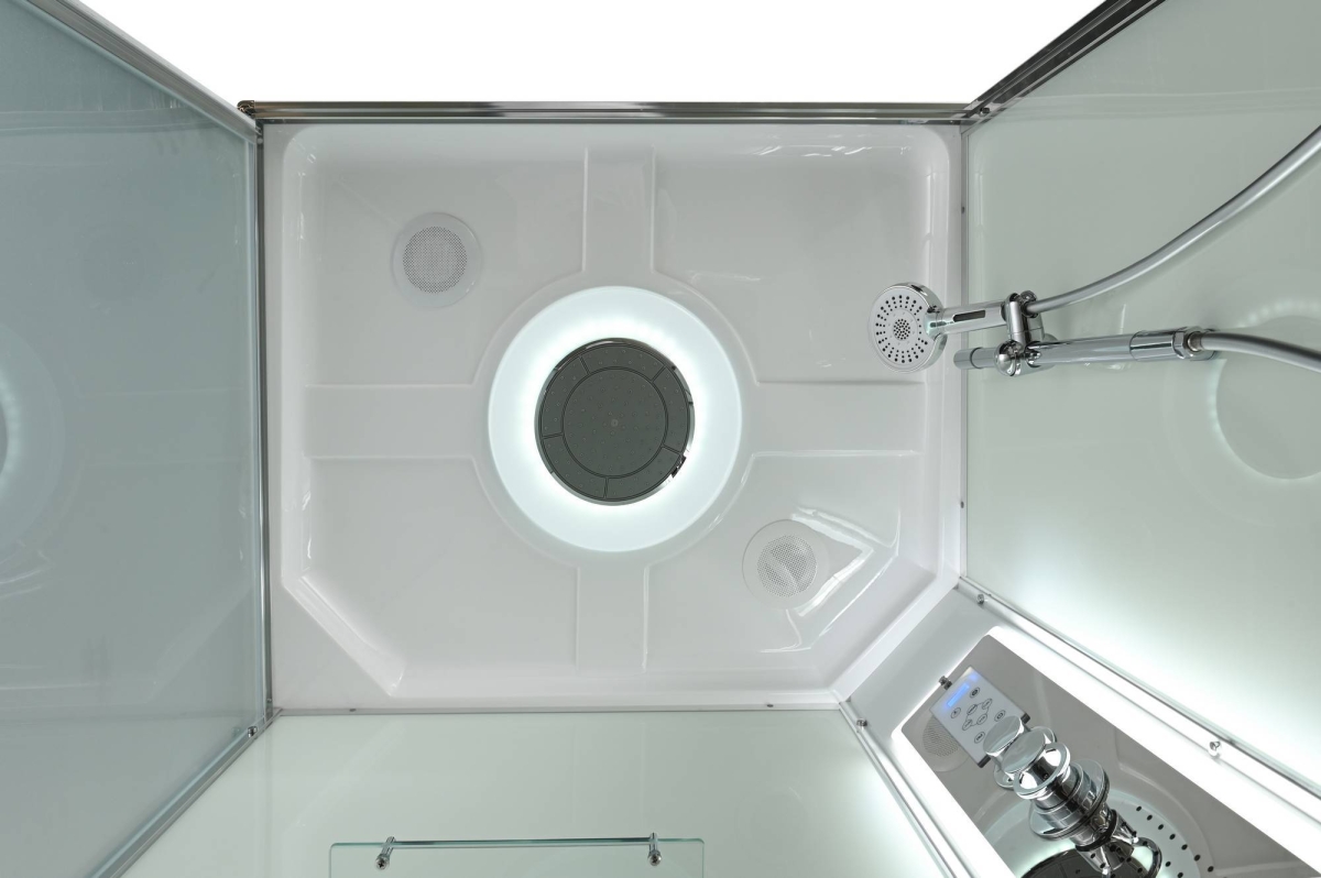 Душевая кабина Avacan K2010LED 78279, 100 х 100 см, с крышей, с LED подсветкой, поддон низкий, стекло прозрачное, профиль хром 