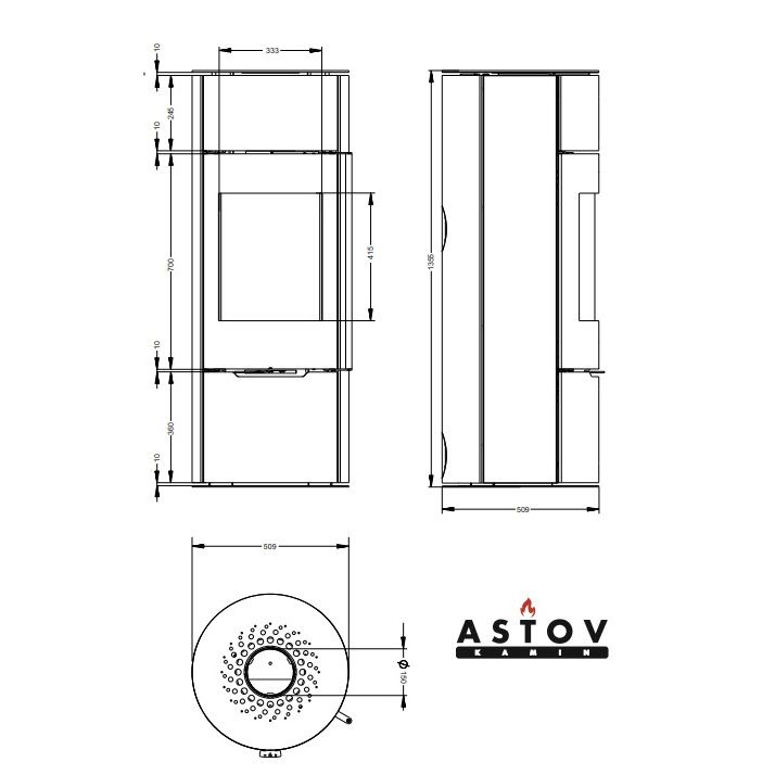 Печь камин Астов R1.0 L 