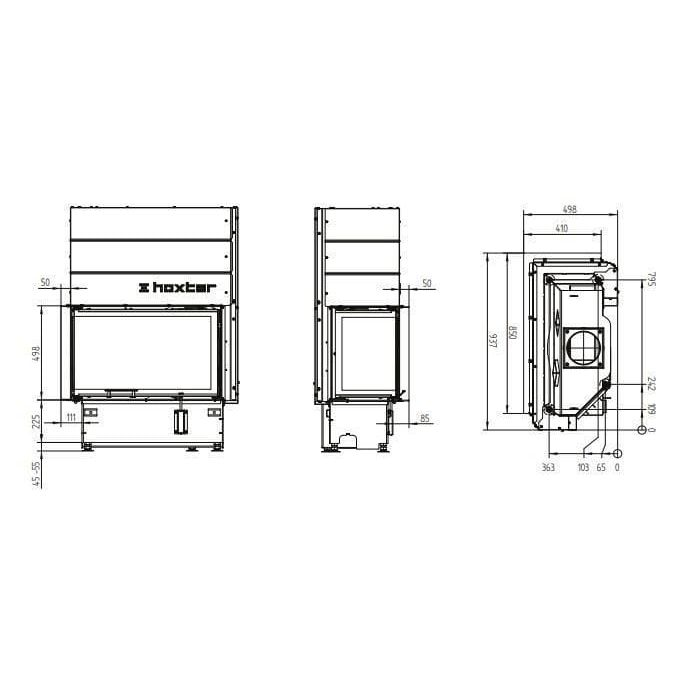 Каминная топка Hoxter ECKA 80/35/50S Lh/Rh 
