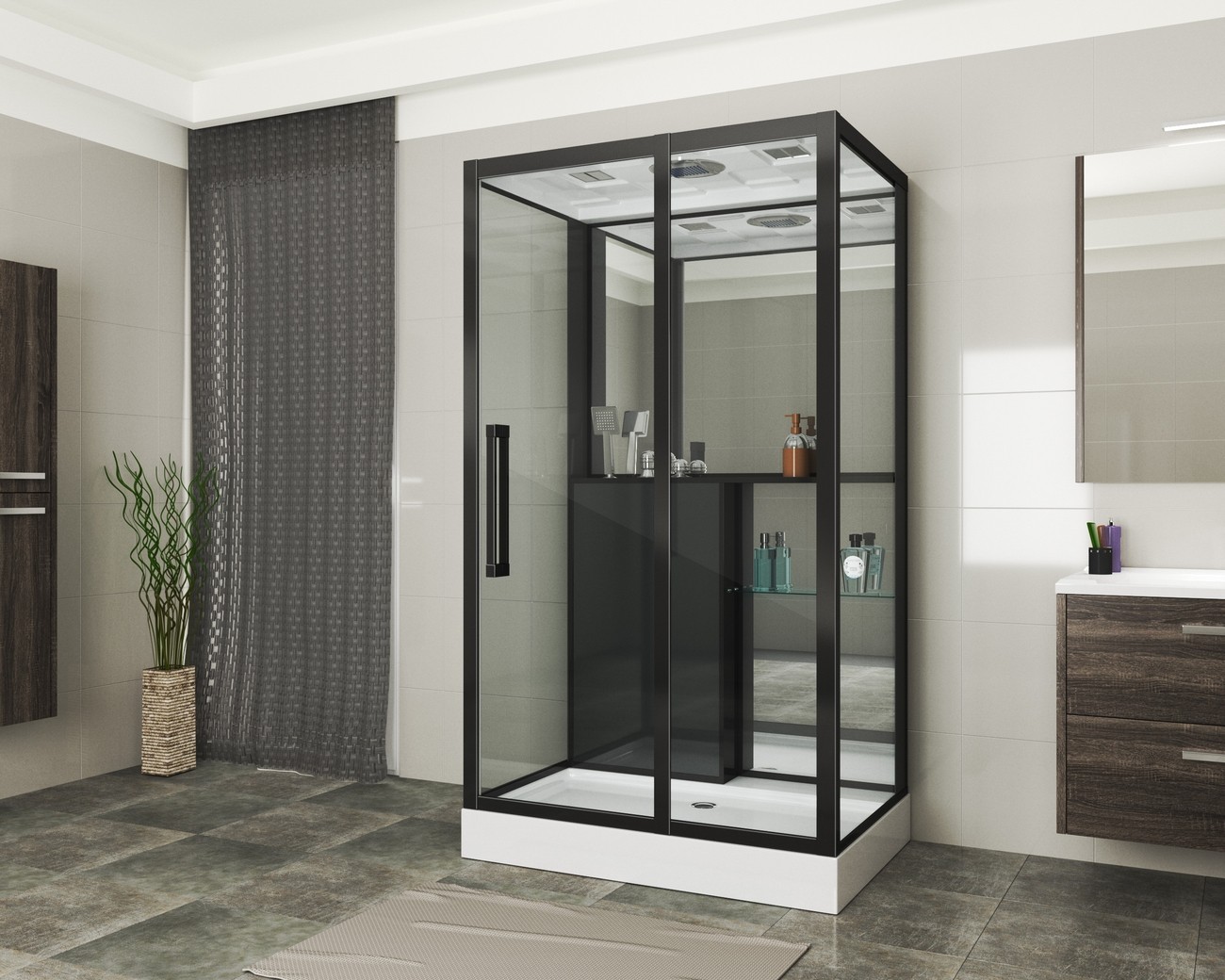Душевая кабина Grossman 120 x 80 см, прямоугольная, черный, правая, GR267 