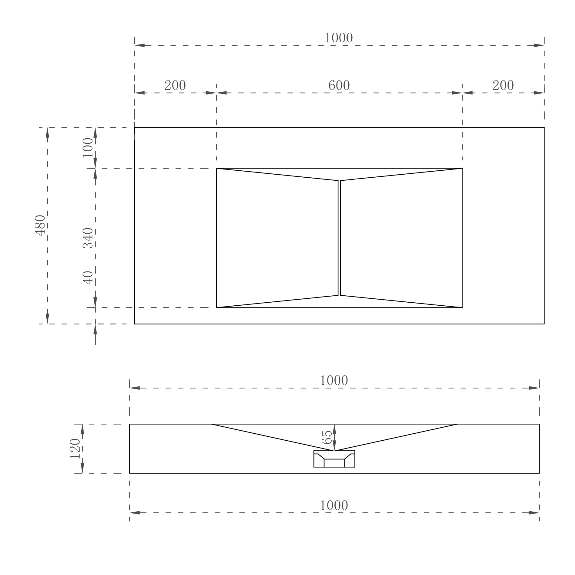 Раковина Abber Stein AS2641, 100 см, подвесная, искусственный камень, цвет белый матовый 