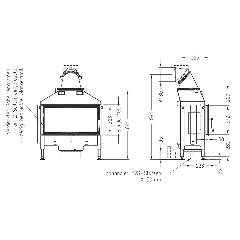 Каминная топка SPARTHERM Varia AS чёрный шамот 