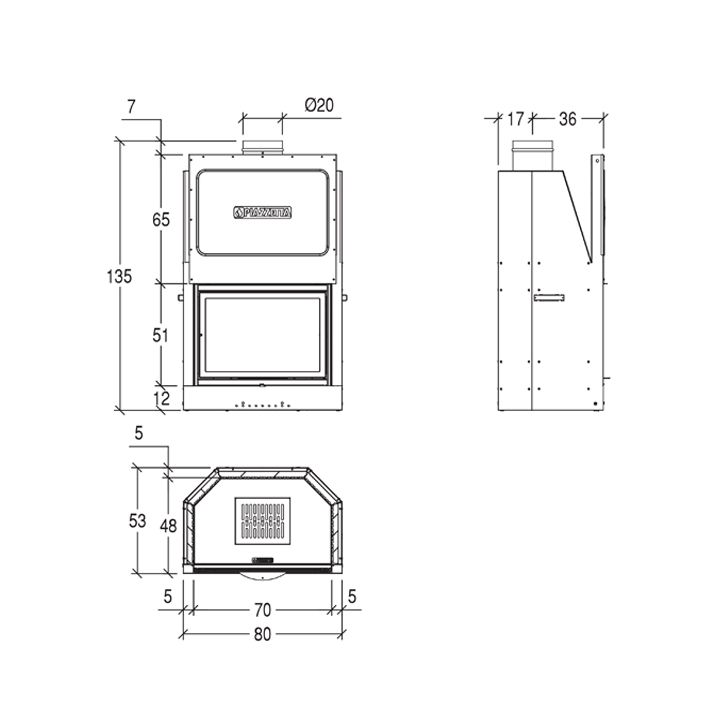 Каминная топка Piazzetta MA 260 SL Ecodesign 