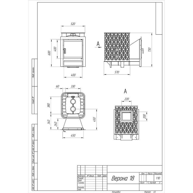 Банная печь Black Stove Verona 18 ГАЗ закрытая 