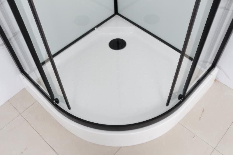 Душевая кабина Frank F408 Black без крыши, 80 x 80 см, низкий поддон, стекла прозрачные, профиль черный, 800004 