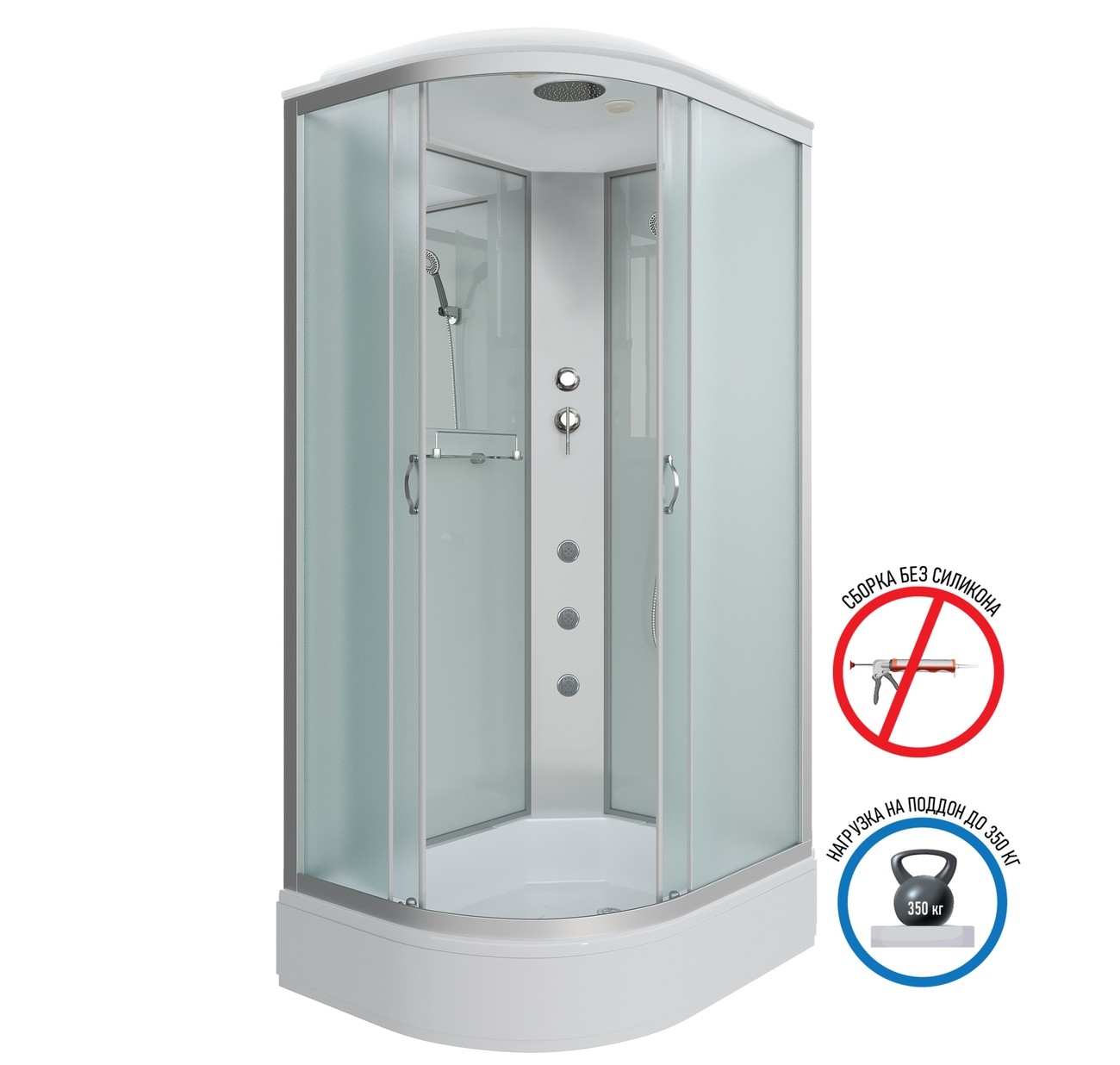 Душевая кабина Niagara Classic NG-33984-14RG (90х80х215) средний поддон(26см),стекло матовое,4 места 