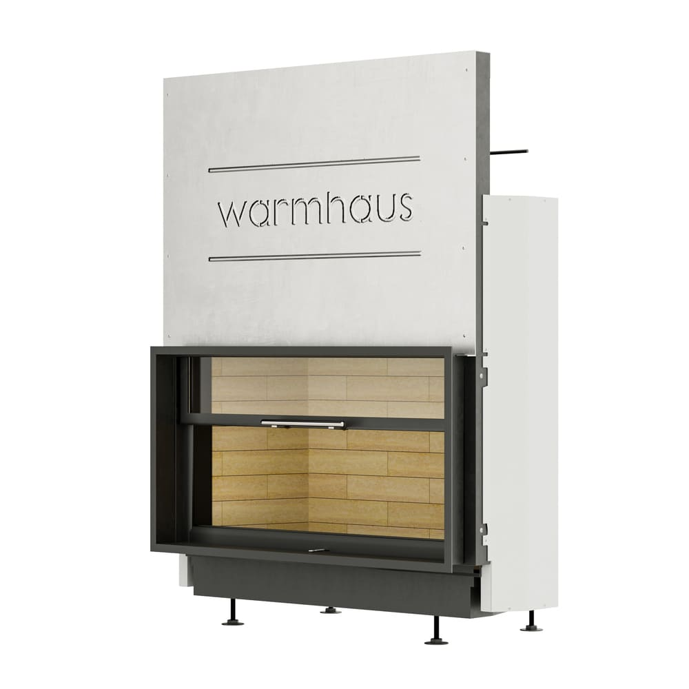 Каминная топка FLAT 100/57h (Warmhaus) с прямым стеклом, футеровка шамот 