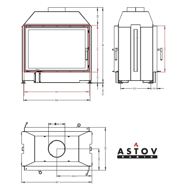Каминная топка Астов ПТ 800 