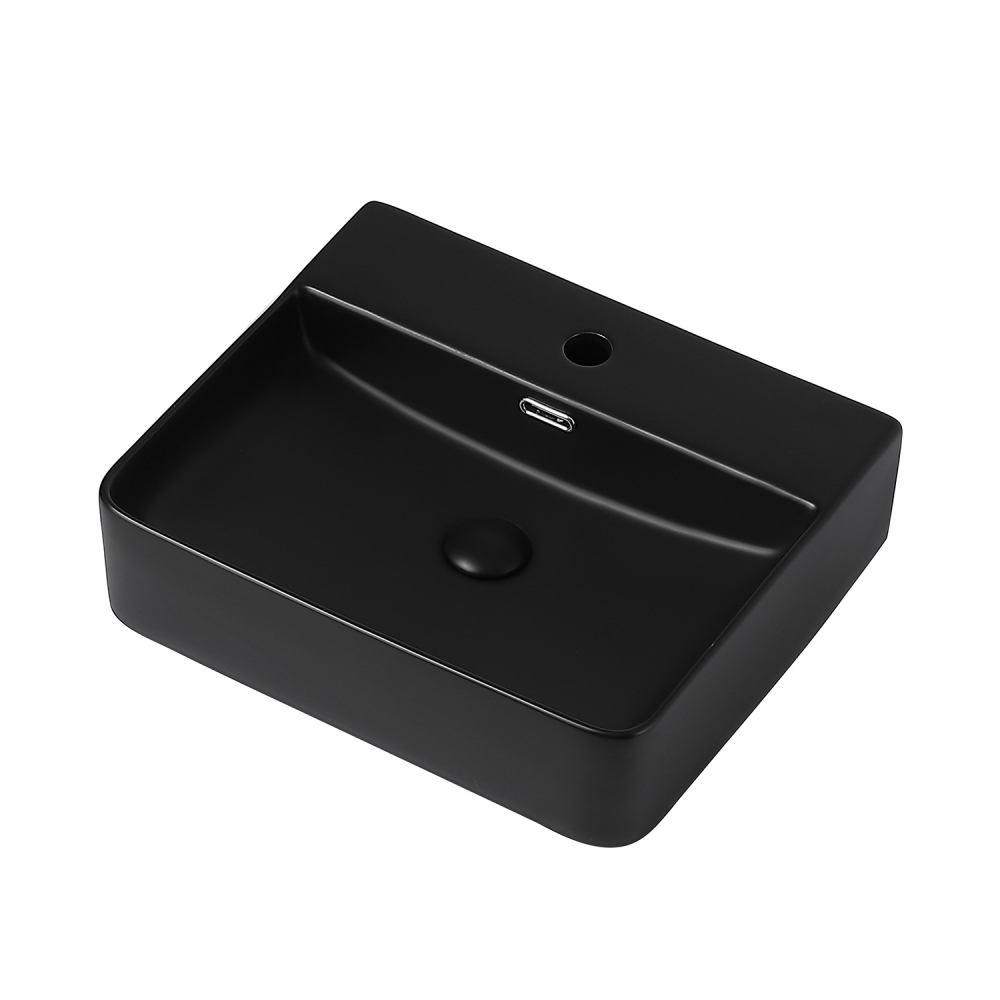 Раковина Abber Rechteck AC2203MB, накладная, 50 х 42 х 13 см, черная матовая 