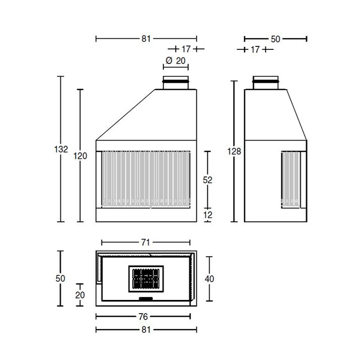 Каминная топка Piazzetta Piazzetta MA 280 Dx 