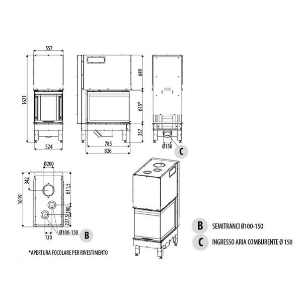 Каминная топка MCZ Plasma 50T Wood 