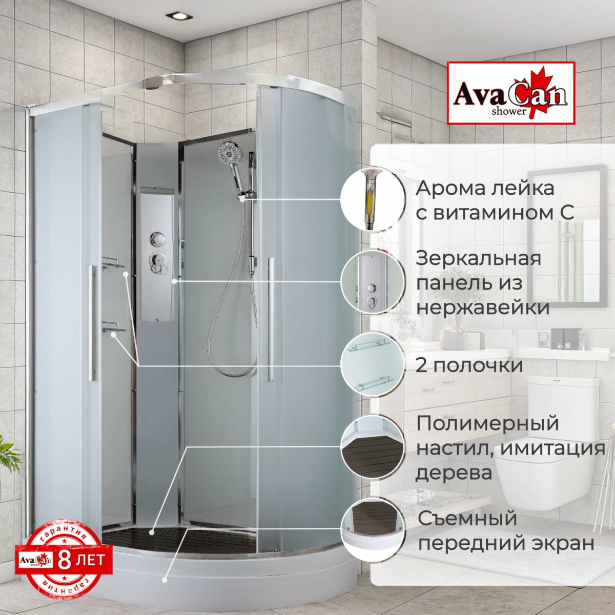 Душевая кабина EM2812LN без крыши 