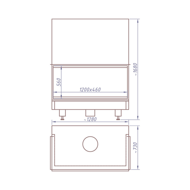 Каминная топка STAV 3VF 1200W 