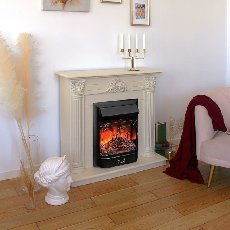 Камин RealFlame Stefania WT-F612 с очагом Majestic Lux Black 
