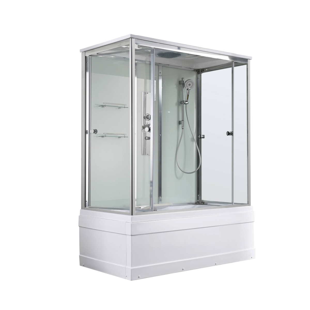Душевой бокс AvaCan V5015 78255, 150 x 85 см, с крышей, поддон высокий, стекло прозрачное, профиль хром 