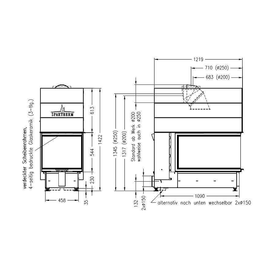 Каминная топка SPARTHERM Arte U-90h 
