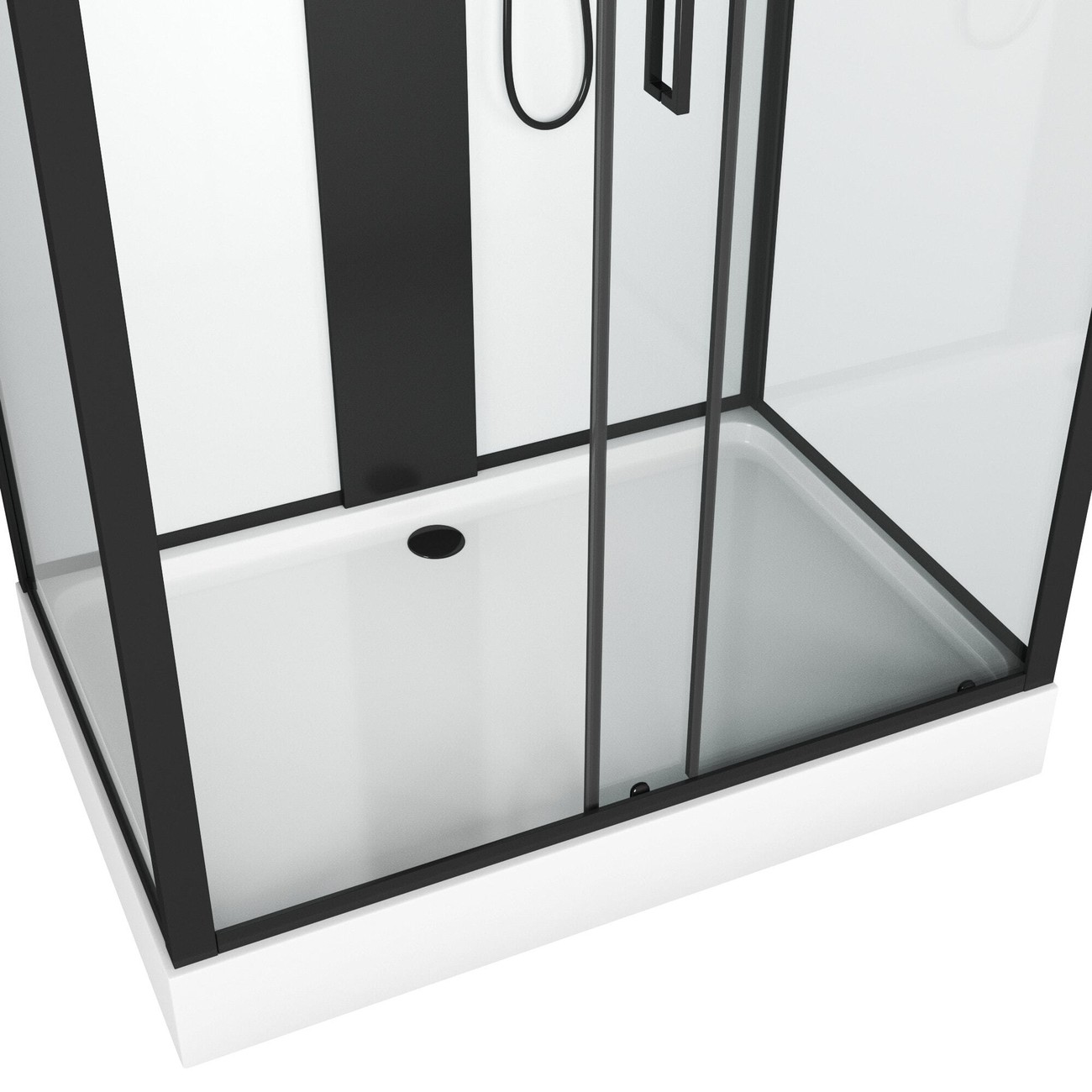 Душевая кабина Grossman Elegans 120 x 80 см, прямоугольная, профиль черный, GR252Q 