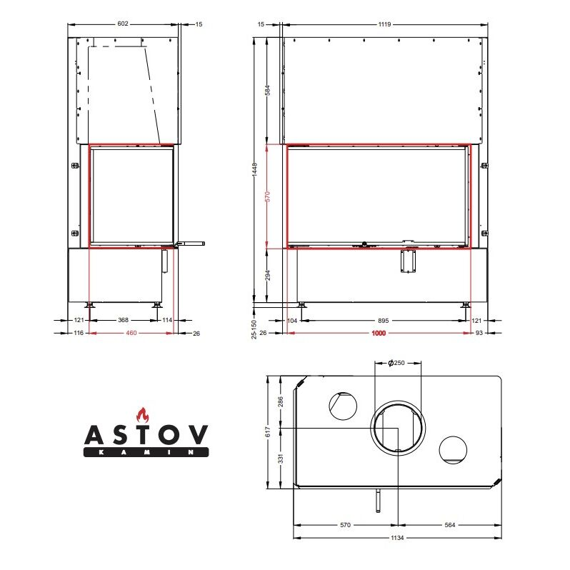 Каминная топка Астов П2С 10057 L 