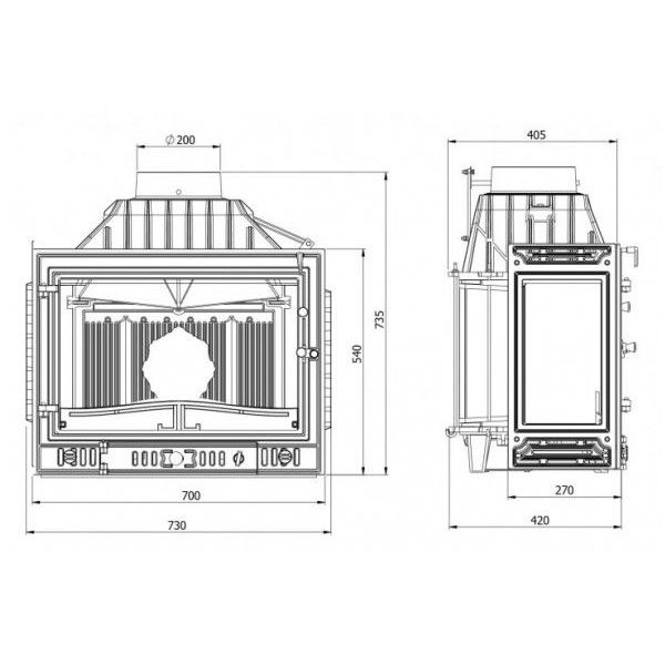 Каминная топка KawMet W4 Dual 