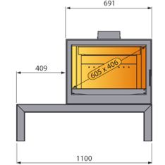 Печь LCI 7 GFR Table, стекло справа (Liseo Castiron) 