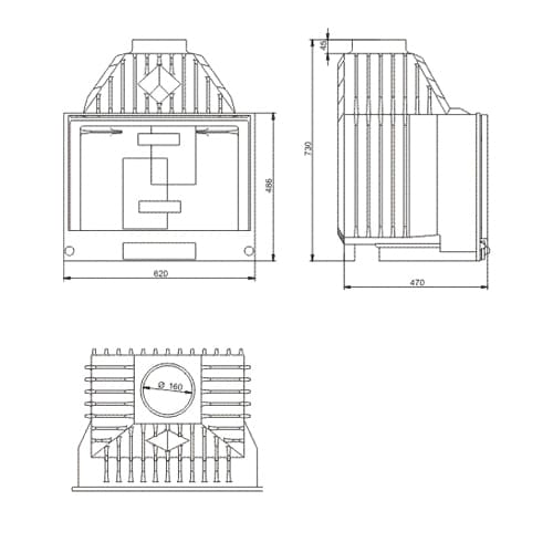 Каминная топка TARNAVA 16KW Round 