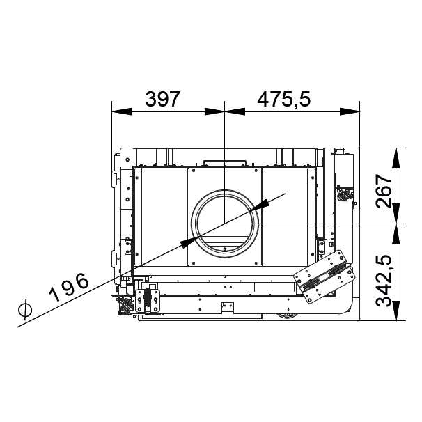 Каминная топка Palazzetti Ecomonoblocco WT 66R N11 