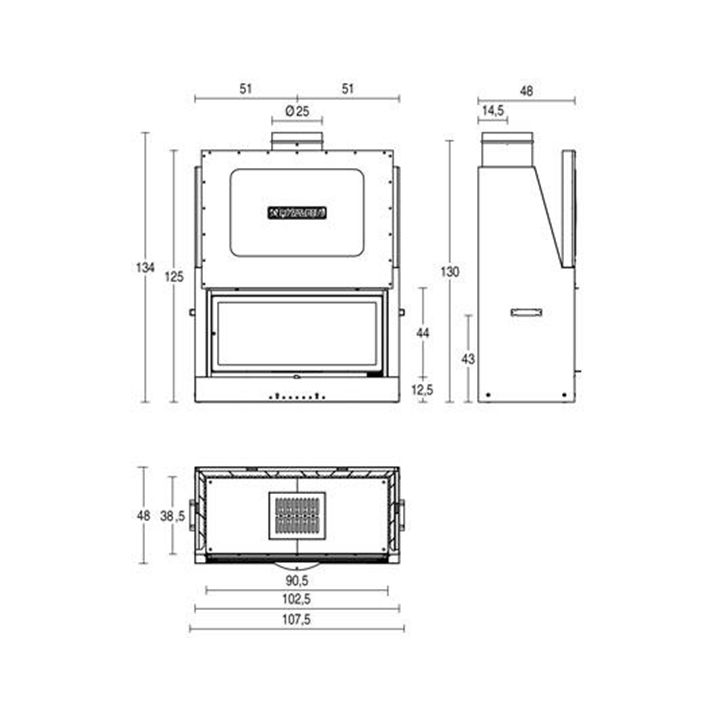 Каминная топка Piazzetta MA 263 SL Ecodesign 