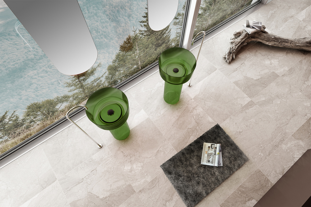 Раковина Abber Kristall AT2702Emerald-H, 45 х 45 см, напольная, цвет зеленый 